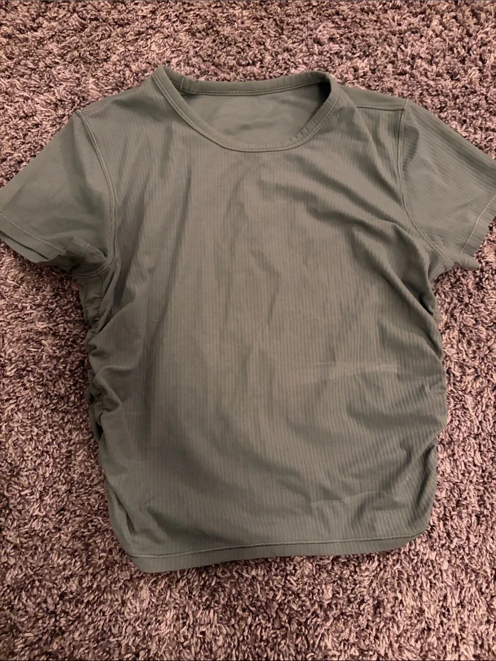 lululemon athletica Olive Green Short Sleeve Ribbed Tee